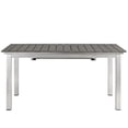 thumbnail image 6 of Pemberly Row 30"H Modern Aluminum/Wood Patio Dining Table in Gray, 6 of 8