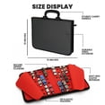 thumbnail image 3 of SZCO 40-Slot Folding Knife Storage Case, 13" x 13" Vinyl Exterior with Red Cloth Interior, Portable Carry Handle and Zipper Closure for Collectors and Hobbyists, 3 of 5