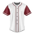 thumbnail image 3 of Striped Baseball Jersey Shirt for Men Stripes Baseball Shirts Sports Uniform, 3 of 5