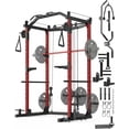 thumbnail image 1 of Home Gym Power Cage – 1600 lb Full-Featured – Multi-Function Squat Rack with Cable Crossover – LAT Pulldown, J-Hooks, Dip Bars & Landmine – Strength Training Station, 1 of 9
