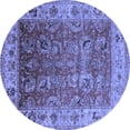 thumbnail image 1 of Ahgly Company Indoor Round Oriental Blue Traditional Area Rugs, 6' Round, 1 of 4