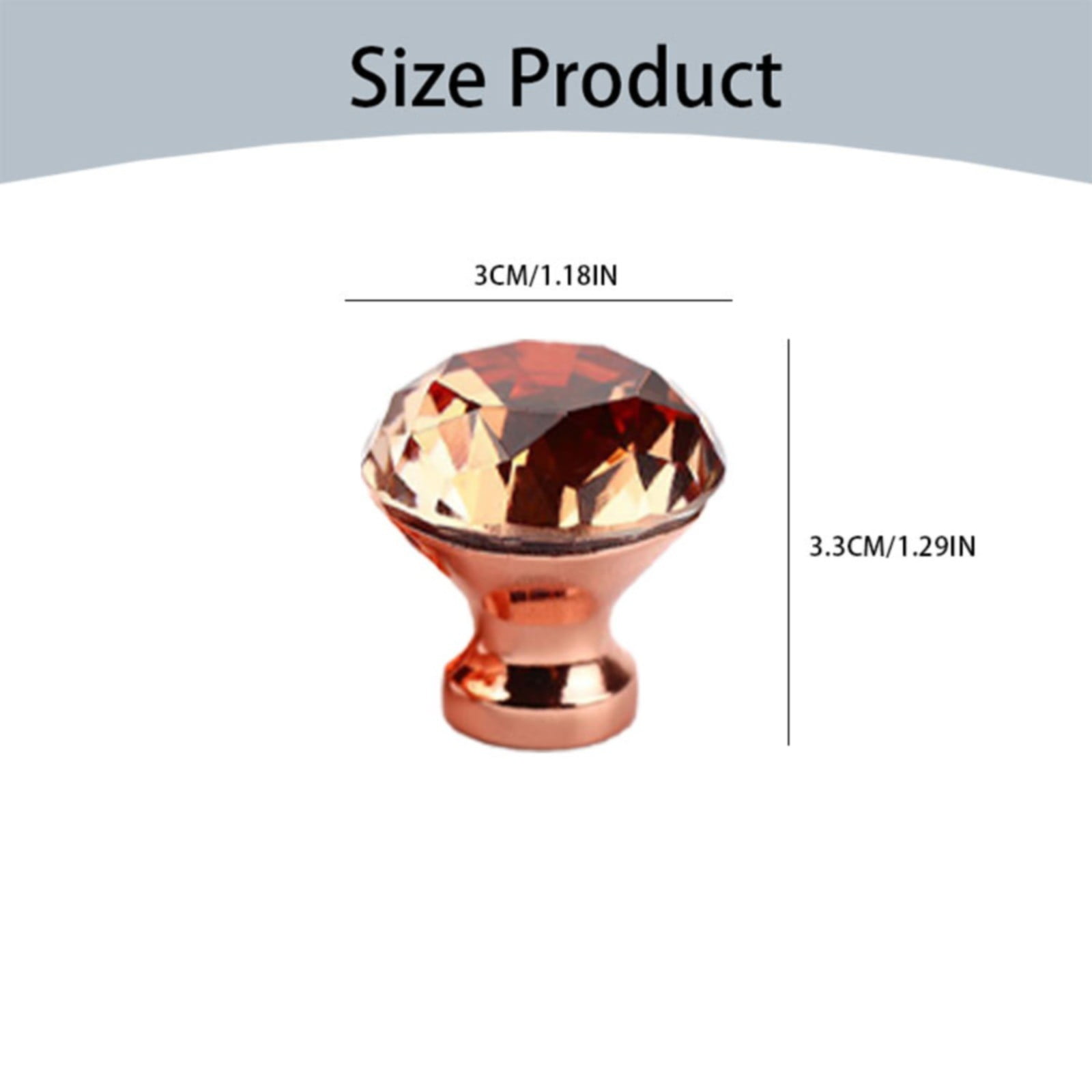 Crystal Glass Cabinet Knobs 30mm Diamond Shape Drawer Kitchen Cabinets Dresser Cupboard Wardrobe Pulls Handles