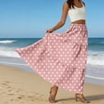 thumbnail image 6 of LWavelet Women's Polka Dot Tiered Maxi Skirt, Elastic Waist with Pockets, Cute Summer & Picnic Long Skirt Light pink XL, 6 of 6