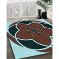 thumbnail image 2 of Ahgly Company Indoor Square Patterned Blue Hosta Blue Area Rugs, 5' Square, 2 of 6