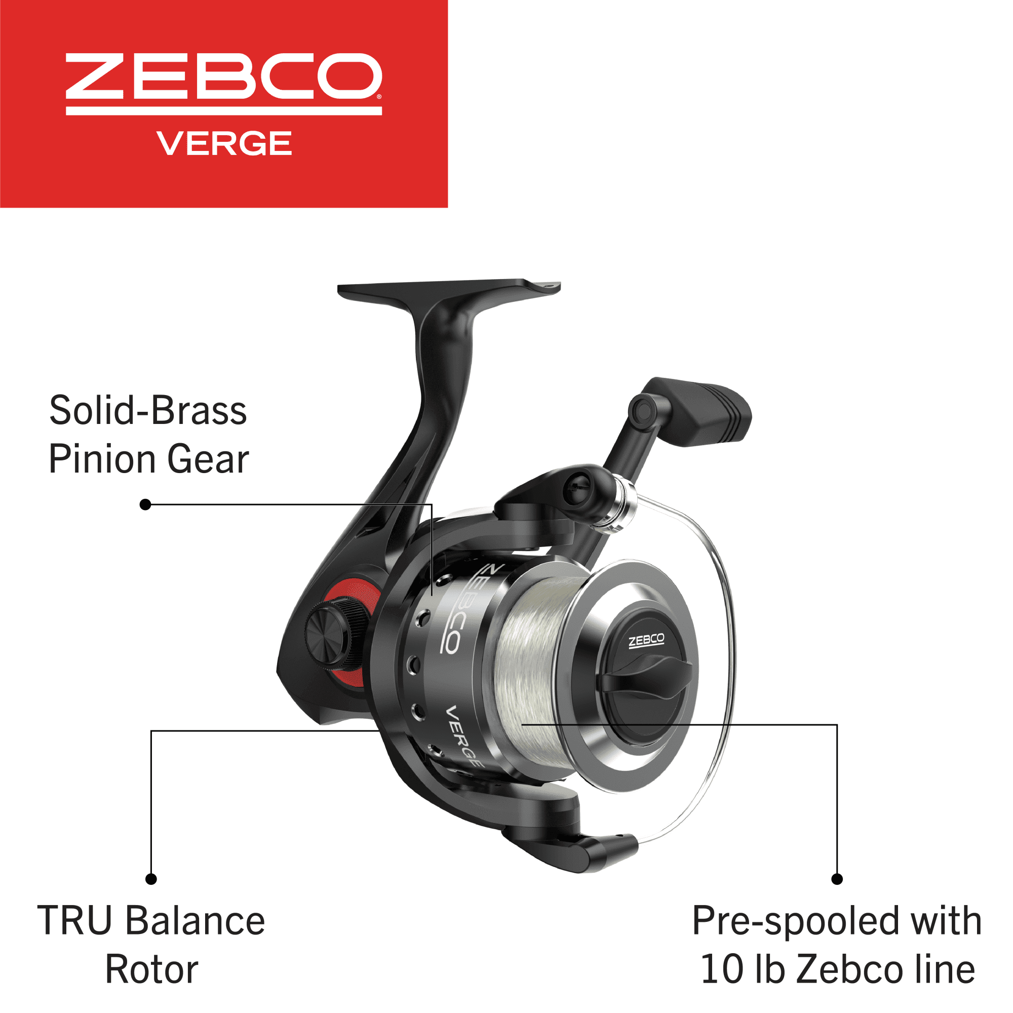 Zebco Verge Spinning Fishing Reel, Size 30 Reel, Changeable Right