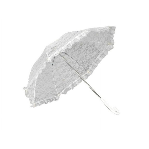 Vintage Wedding White Lace Parasol Umbrella Fan Bridal Party Decoration