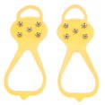 thumbnail image 3 of 1 par/set antideslizante 5 dientes crampones agarre fuerte duradero 5 dientes zapatos de escalada de invierno cubiertaamarillo M (35-41), 3 of 14