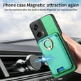 thumbnail image 6 of Classic Back Case for Motorola Moto G Power 5G 2024, with Removable Magnetic Card Slots Support Car Magnetic Mount with Finger Ring Stand Business Thin Fit Case for Moto G Power 5G 2024, Green, 6 of 7