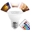 thumbnail image 3 of Bombilla LED RGB, Bombilla que cambia color, Base de tornillo regulable E27, Bombilla de lámpara de inundación de lámpara de humor - 15 opciones de color - - Lente transparente Blanco cálido Colco Bombilla de luz RGB, 3 of 8