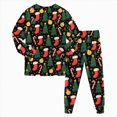 thumbnail image 5 of NOLDARES Little Boys Girls' Christmas Pajamas Sets Toddler Pjs Kids Print Sleepwear Fall Winter 2 Piece Long Sleeve Top Pjs Set(D008-Dark Green), 5 of 9