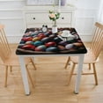 thumbnail image 3 of nygtbtfer Fitted Tablecloth Small Table Cover with Wipeable Circle Table Cloths for Party White, 3 of 7