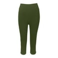 thumbnail image 4 of HNMKIU Plus Size Women's Casual Fashion Zipper Yoga Cropped Pants Sporty Comfy Pants Women for Everyday Wear 02_Army Green,L, 4 of 8