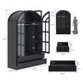 thumbnail image 5 of 78" Arched Armoire Wardrobe Closet with Glass Doors & LED Sensor Light, Modern 3-Door Clothes Cabinet Organizer with 4 Drawers and Shelves for Bedroom, 5 of 11