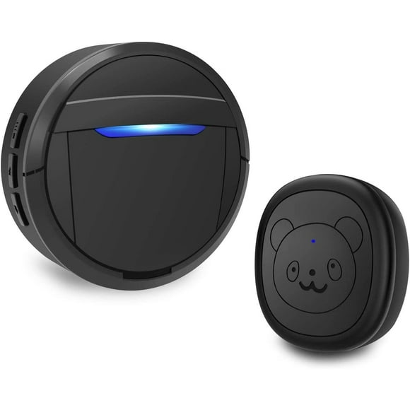 Wireless Doorbell, Dog Bells for Potty Training IP55 Waterproof Doorbell Chime Operating at 950 Feet with 55 Melodies 5 Volume Levels LED Flash (1 Receiver 1 Transmitters)