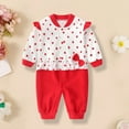thumbnail image 5 of ShomPort Newborn Girls Cotton Jumpsuit Cute Long Sleeve Romper Fall Winter Thicken Toddler Pajama Sets, 5 of 7