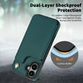 thumbnail image 5 of Allytechgroup PU Leather Phone Case for Apple iPhone 16 Plus, Crossbody Shoulder StrapShockproof Wallet Case with Card Holder, Crossbody Shoulder Strap, Stand Feature & Magnetic Closure,Green, 5 of 7