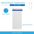 thumbnail image 2 of Lot45 White Plastic Tablecloths - 54 x 108 IN Disposable Table Covers, 12pk, 2 of 2