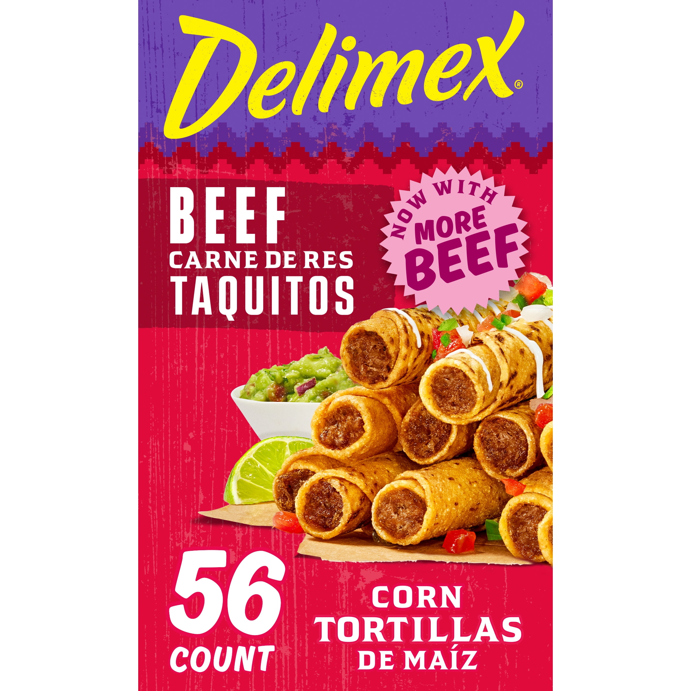 Delimex Beef Corn Taquitos Frozen Snacks & Appetizers, 56 ct Box