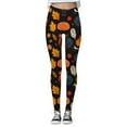 thumbnail image 3 of Thanksgiving Turkey Pumpkin Maple Print High Waisted Tight Fitting Comfortable Sports Leggings For Women plus Leggings plus Size Leggings 2xl Women's Boy Shorts Underwear Crazy Yoga plus Size Womens, 3 of 4