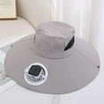 thumbnail image 2 of Gray Unisex Solar Fan Hat With Neck Cover For Outdoor Activities And Sun Protection Adjustable Design One Size In Gray, 2 of 2