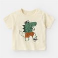 thumbnail image 2 of Chemises Garçons Manches Courtes T-Shirts Haut Décontracté avec Imprimés Col Rond Confortable T-Shirt Enfant Beige1 2 Ans-3 Ans, 2 of 3