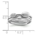 thumbnail image 3 of 925 Sterling Silver Rhodium-plated Polished CZ 3 Ring Set Size: 6; for Adults and Teens; for Women and Men, 3 of 4