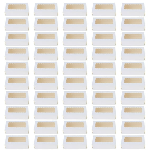50 Pieces Cardboard Treat Boxes for Macarons Pastries Display Case Cupcake Holders Dessert Packaging Box Bakery Supplies