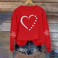 thumbnail image 2 of Women's Valentine's Day Heart Graphic Crewneck Sweatshirt - Loose Polyester-Blend Holiday Pullover, Breathable Casual Love-Themed Top for Date Nights & Galentine's Gatherings, 2 of 7