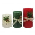 thumbnail image 4 of Hometrends Fluted Foliage LED Pillar Candle Set with Remote Control, 4 of 5