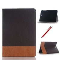 Plaid Grid PU Leather Flip Folio Smart Case for Samsung Galaxy Tab A 8.0 T350 Wallet Card Holders with Stand Function (Coffee)