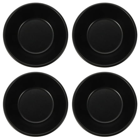 Amosfun 4Pcs Carbon Steel Baking Molds Non Stick Kitchen Bakeware Black