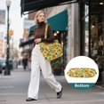 thumbnail image 7 of Quilted Tote Bag Large Capacity Multi-Compartment Handbag Lightweight Structured Shoulder Bag Versatile Casual Bag Sunflower Cluster Print, 7 of 7