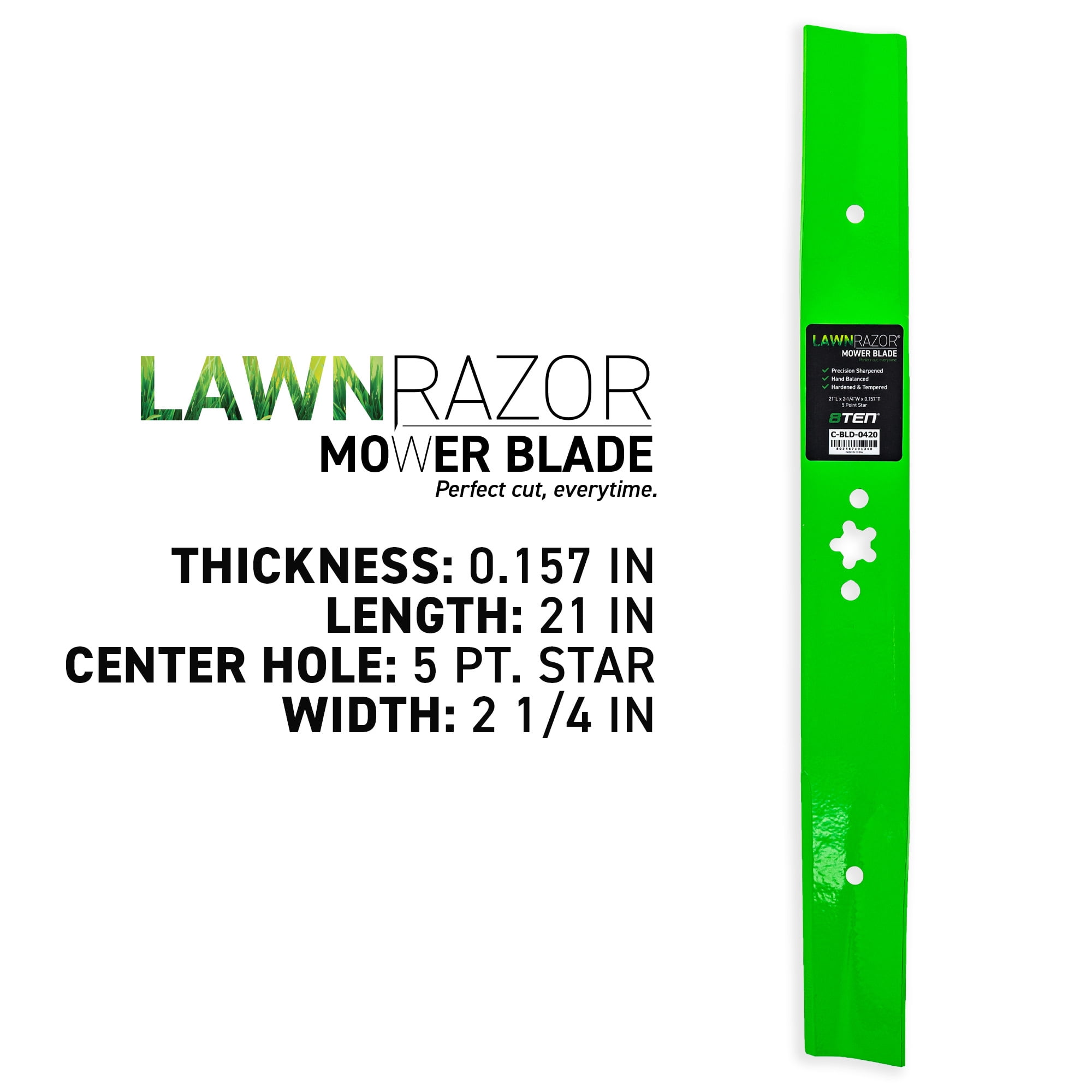 8TEN LawnRAZOR Blade for Husqvarna 586859604 L421P LC221A 21-inch High Lift 810-CBL2642D