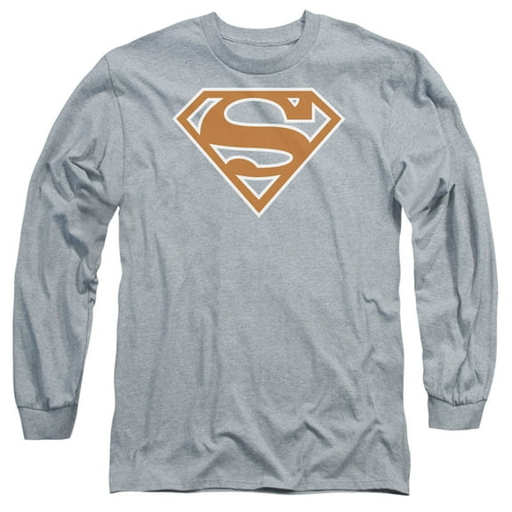 Superman - Burnt Orange&White Shield - Long Sleeve Shirt - Large