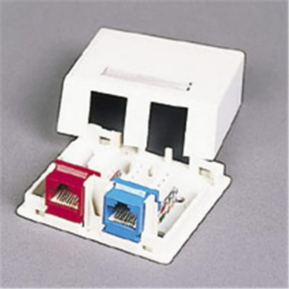 Cables To Go Keystone Jack Surface Mount Box - White - 2-Port