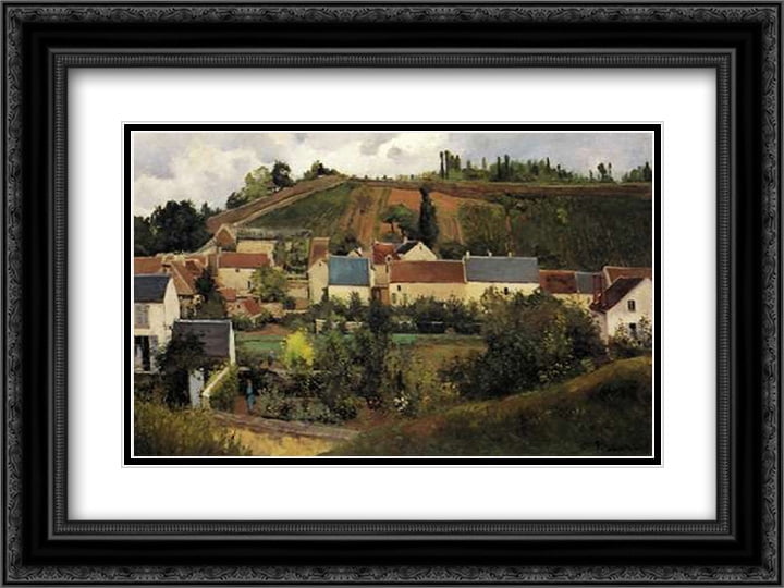 View Of LHermitage Jalais Hills Pontoise 1867 2x Matted 24x18 Black