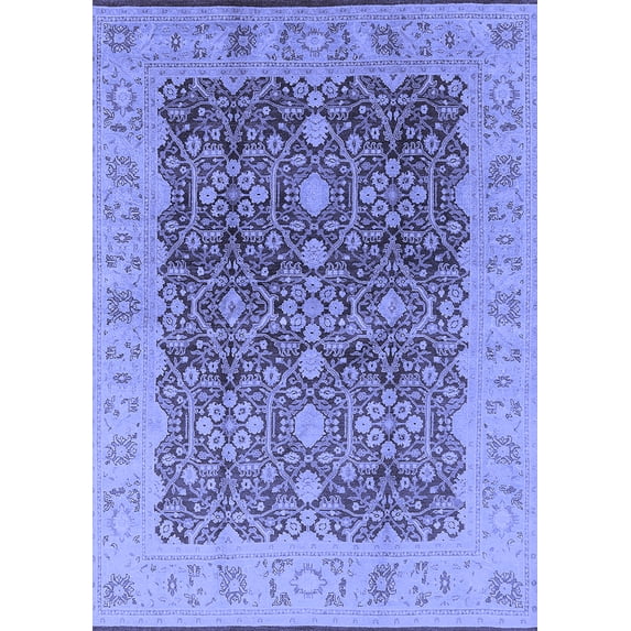 Ahgly Company Indoor Rectangle Oriental Blue Industrial Area Rugs, 2' x 4'