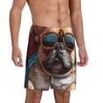 thumbnail image 2 of Logiee French Bulldog In Sunglasses Print Men's Pajama Shorts with Drawstring & Pockets,Sleep Shorts for Men,Sleepwear Bottoms,Elastic Waistband Loungewear-4X-Large, 2 of 6