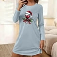 thumbnail image 1 of Camisón corto de manga larga y cuello redondo para mujer, bata de baño holgada de invierno para el hogar, bata de poliéster para mujer., 1 of 6