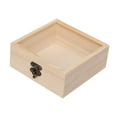 thumbnail image 5 of HOMYL Wooden Box Jewelry Display Case DIY with Hinged Glass Lid Wedding Gift Boxes 12cmx12cmx5cm, 5 of 8