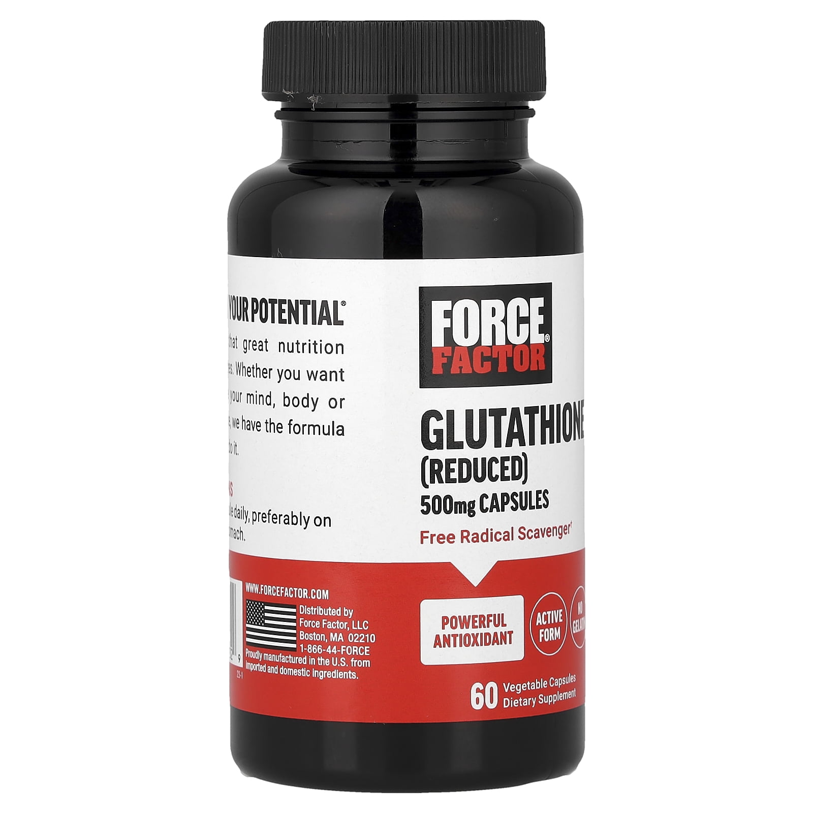 Force Factor Glutathione (Reduced), 500 mg , 60 Vegetable Capsules Force Factor Glutathione (Reduced), 500 mg , 60 Vegetable Capsules