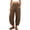 Coffee, variant on SwiftWear Womens Barrel Sweatpants Elastic High Waisted Wide Leg Drawstring Lounge Baggy Pants Cotton Linen Trousers with Pockets