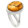 thumbnail image 3 of Natural Honey Dendritic Opal 925 Sterling Silver Ring s.9 Jewelry R-1005 SDR230365, 3 of 5