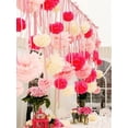 thumbnail image 4 of Pañuelo de Papel Zulema Pom-pom decoración Floral 8 pulgadas amarillo claro, 4 of 5