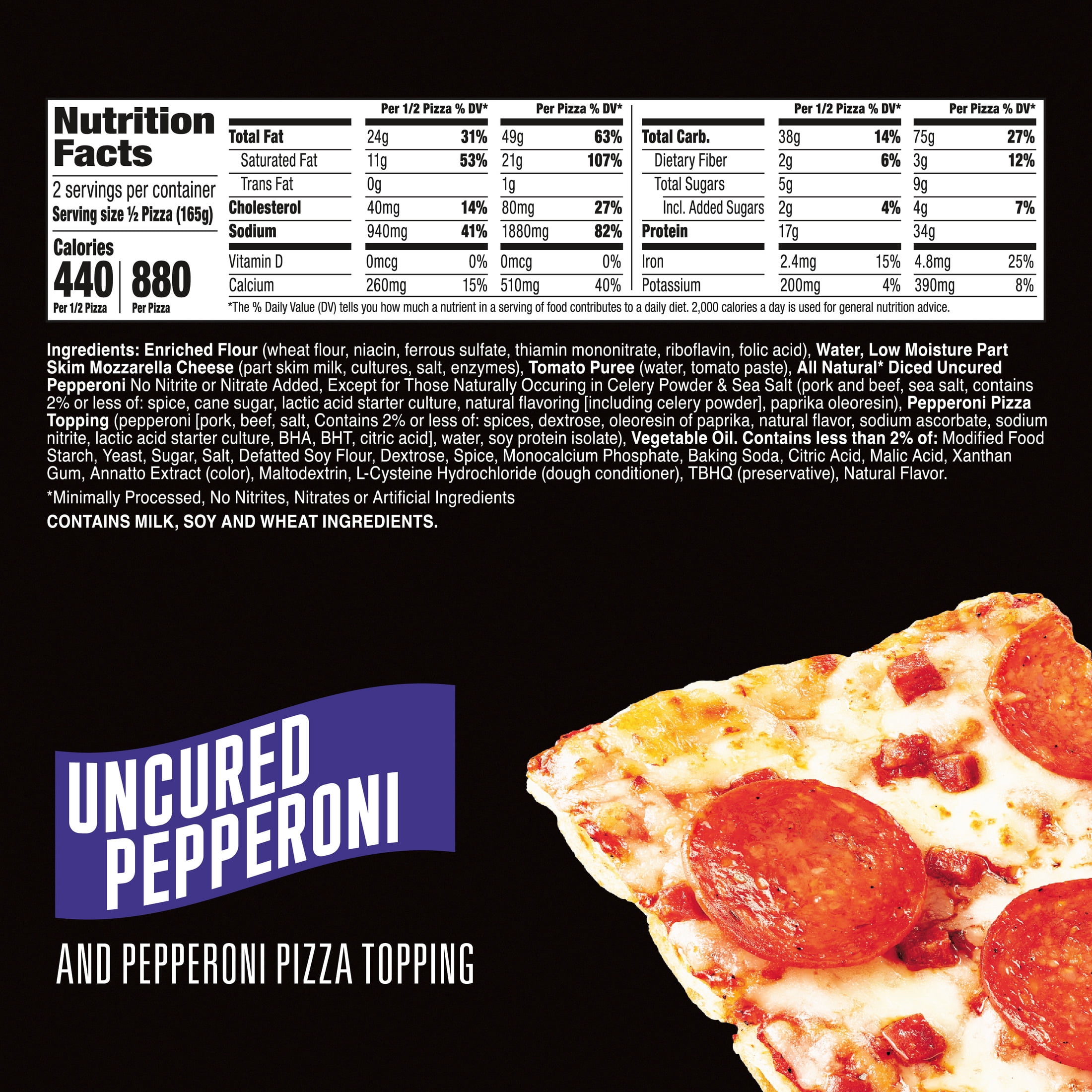 Totino's Ultimate Pizza, Uncured Pepperoni, Frozen Pizza, Frozen Snacks, 11.64 oz