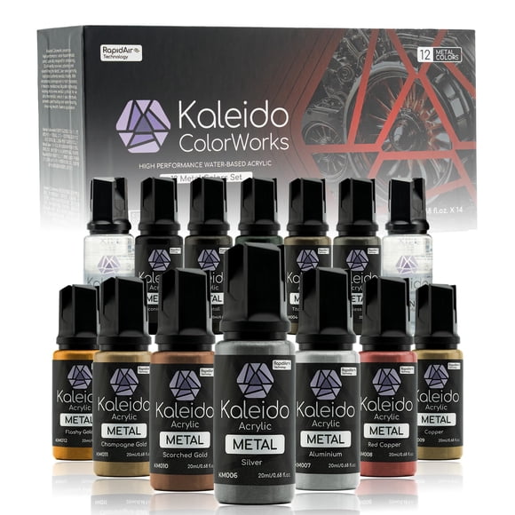 Gaahleri Kaleido Metal Set de 12 colores de pintura acrílica metálica a base de agua