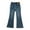 Blue, variant on Kids Girls Bell Bottom Wide Leg Casual Ripped Frayed Split Hem Flare Denim Jeans High Elastic Waist Pants Solid Color Casual Summer Trousers