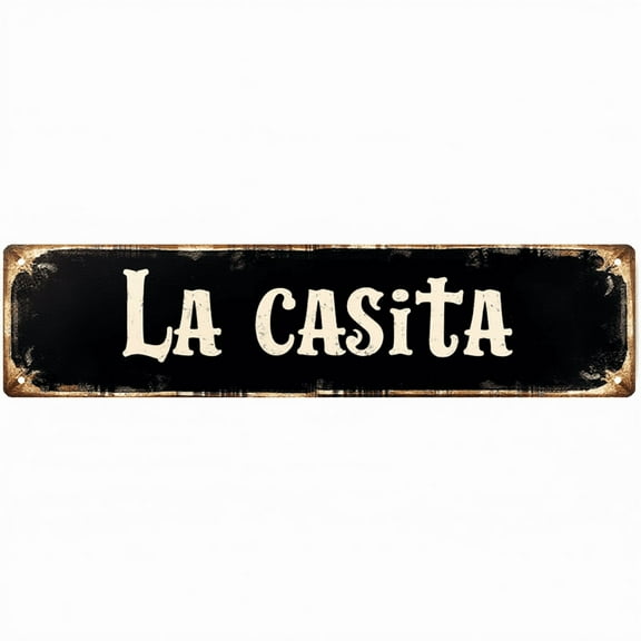 "La Casita" Tin Sign - 16x4 Inches Spanish Home Decor for Wall, Great for Living Room, Porch, Bedroom | family sign, home sweet home sign, vintage decor for home