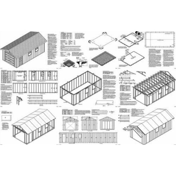 12' X 24' Car Garage Project Plans -Design #51224