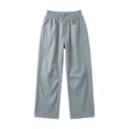 thumbnail image 5 of hlysgo Wide Leg Linen Pants for Women High Waisted Palazzo Pants Boho Summer Casual Loose Flowy Pant Trousers with Pockets Gray,2xL, 5 of 5